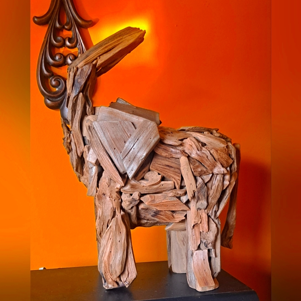 🐘 Root Wood Sculpture Elephant